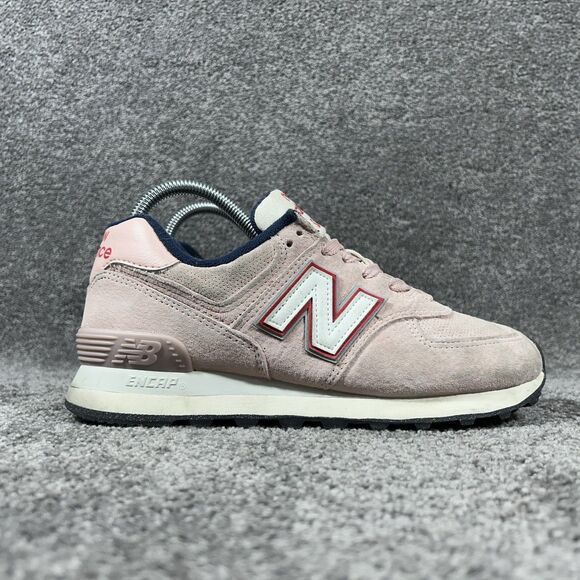 New Balance 574 WL574YP2 Women’s Size 7.5 Pink Athletic Running Shoes Used - Picture 1 of 12